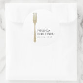 Gold Glitzer Fork Runder Aufkleber (Tasche)