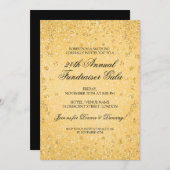 Gold Glitzer Formal Corporate Fundraiser Einladung (Vorne/Hinten)