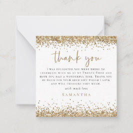 Gold Glitzer Foto 21. Platz Vielen Dank Mitteilungskarte