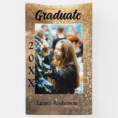 Gold Glitzer Foto Abschluss Namensklasse Banner (Vertikal)