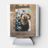 Gold Glitzer Foto Abschluss Namensklasse Dosenkühler (Rückseite)