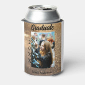 Gold Glitzer Foto Abschluss Namensklasse Dosenkühler (Kanne Rückseite)