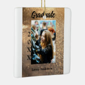 Gold Glitzer Foto Abschluss Namensklasse Keramikornament (Rechts)