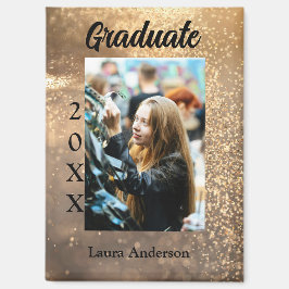 Gold Glitzer Foto Abschluss Namensklasse Magnet