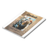 Gold Glitzer Foto Abschluss Namensklasse Notizblock (Rotiert)