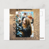 Gold Glitzer Foto Abschluss Namensklasse Postkarte (Rückseite)