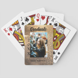 Gold Glitzer Foto Abschluss Namensklasse Spielkarten