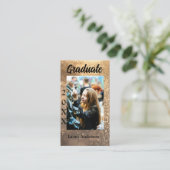 Gold Glitzer Foto Abschluss Namensklasse Visitenkarte (Stehend Vorderseite)