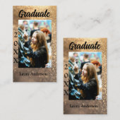 Gold Glitzer Foto Abschluss Namensklasse Visitenkarte (Vorne/Hinten)