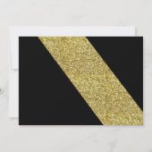Gold Glitzer Foto Frame Abschluss Einladung (Rückseite)