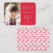 Gold Glitzer Foto Klassenzimmer Glücklicher Valent Mitteilungskarte (Vorne/Hinten)