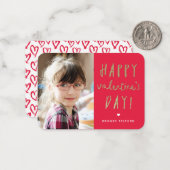 Gold Glitzer Foto Klassenzimmer Glücklicher Valent Mitteilungskarte (Vorderseite/Rückseite Beispiel)