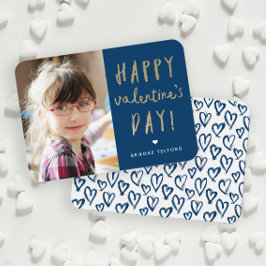 Gold Glitzer Foto Klassenzimmer Glücklicher Valent Mitteilungskarte