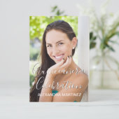 Gold Glitzer Foto - Quinceanera Feier Einladung (Stehend Vorderseite)