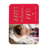 Gold Glitzer Foto Valentinstag Magnet (Vertikal)