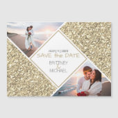 Gold Glitzer FotoCollage Magnetkarte (Vorderseite)