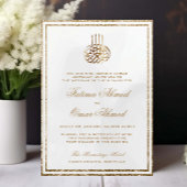 Gold Glitzer Frame Cream Islamische Hochzeit Einladung
