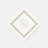 Gold Glitzer Frame Name Datum 21. Party Serviette (Ecke)