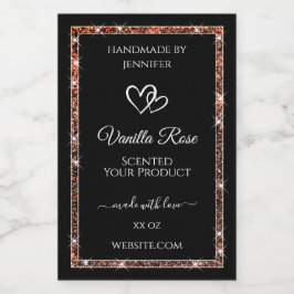 Gold-Glitzer-Frame-Produktmarken für Schwarz und R Lebensmitteletikett