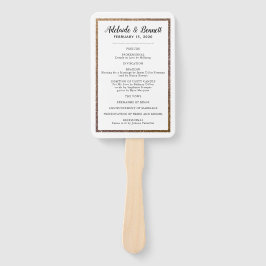 Gold Glitzer Frame Wedding Program Fan Fächer