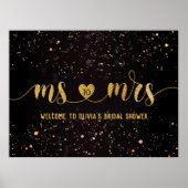 Gold Glitzer Frau zu Brautparty Willkommen Poster (Vorne)