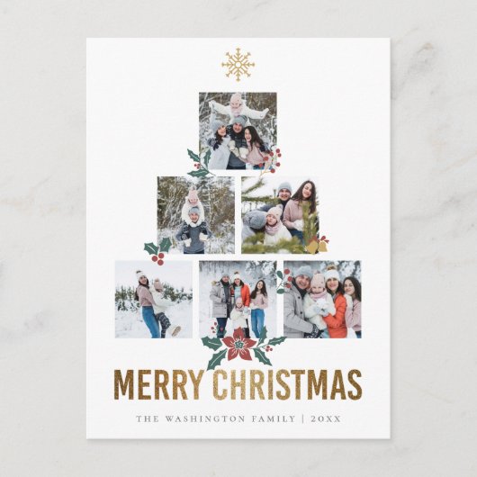 Gold Glitzer Frohe Weihnachten 6 Fotos (Vorderseite)