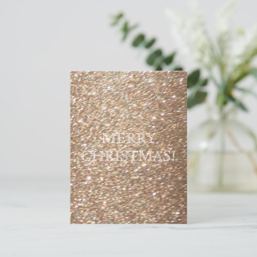 Gold Glitzer Frohe Weihnachten Glamour (Stehend Vorderseite)