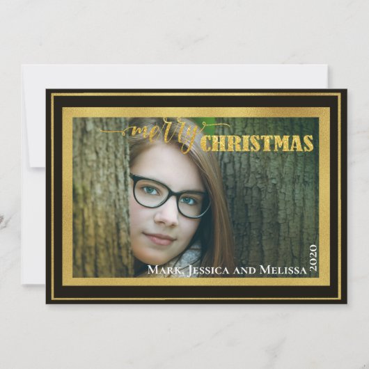 Gold Glitzer ~ Frohe Weihnachten Personalisiertes (Vorderseite)