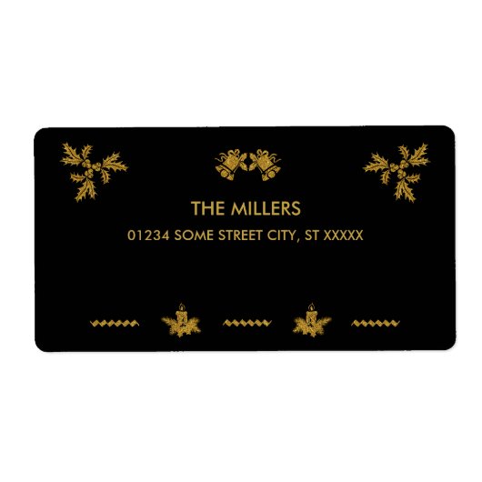 Gold Glitzer Frohe Weihnachten, Weihnachtsmann (Vorne)