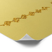 Gold Glitzer Frohe Weihnachten, Weihnachtsmann auf Poster (Ecke)