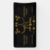 Gold Glitzer Frohe Weihnachten, Weihnachtsmann Banner (Vertikal)