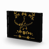 Gold Glitzer Frohe Weihnachten, Weihnachtsmann Fotoblock (Rechts)