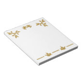 Gold Glitzer Frohe Weihnachten, Weihnachtsmann Notizblock (angewinkelt)