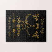 Gold Glitzer Frohe Weihnachten, Weihnachtsmann Puzzle (Horizontal)