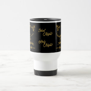 Gold Glitzer Frohe Weihnachten, Weihnachtsmann Reisebecher