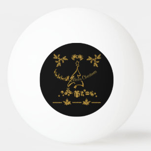 Gold Glitzer Frohe Weihnachten, Weihnachtsmann Tischtennisball
