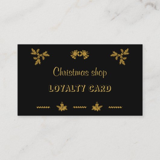 Gold Glitzer Frohe Weihnachten, Weihnachtsmann Treuekarte (Vorderseite)