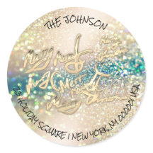 Gold Glitzer Frohe Weihnachts-UAWG Rücksendeadress