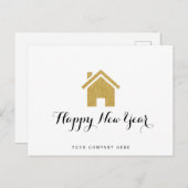 Gold Glitzer Frohes Neues Jahr Wirklichkeit Postkarte (Vorne/Hinten)