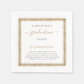 Gold Glitzer Fun Fakten Name Graduation Party Serviette (Vorderseite)