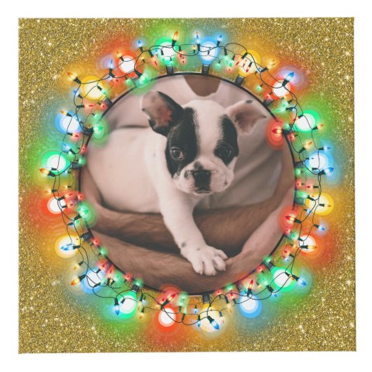 Gold Glitzer Fünf Foto Weihnachtsbilder Würfel (Rechts)