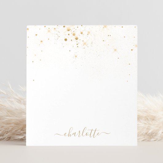 Gold Glitzer Funkelnd Elegantes Glamour-Script Notizblock
