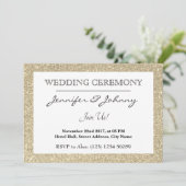 Gold Glitzer funkelnd gerahmt Einladung (Stehend Vorderseite)