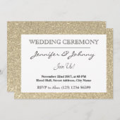 Gold Glitzer funkelnd gerahmt Einladung (Vorne/Hinten)