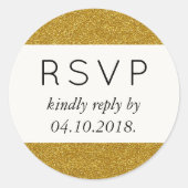 Gold Glitzer, Funkelnd, Shiny Glitzer, Hochzeit Runder Aufkleber (Vorderseite)