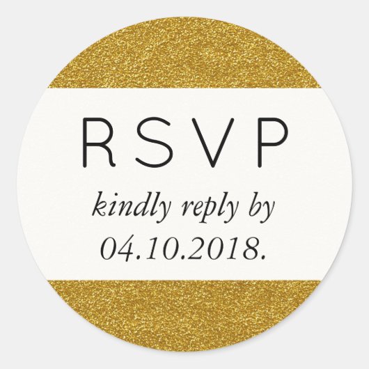 Gold Glitzer, Funkelnd, Shiny Glitzer, Hochzeit Runder Aufkleber (Vorderseite)