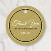 Gold Glitzer Gastgeschenk Hochzeit Lass Liebe Spar Geschenkanhänger (Rückseite)