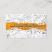 Gold Glitzer gebürstet | Moderner Marmor Visitenkarte (Rückseite)