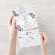 Gold Glitzer Geo Blue Floral Wedding Details UAWG
