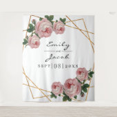 Gold Glitzer Geo Pink Foto Hintergrund Signatur Wandteppich (Vorderseite)